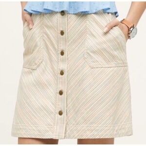 Pilcro and the Letterpress Skirt A-Line‎ Striped Button Front Pockets Casual 14